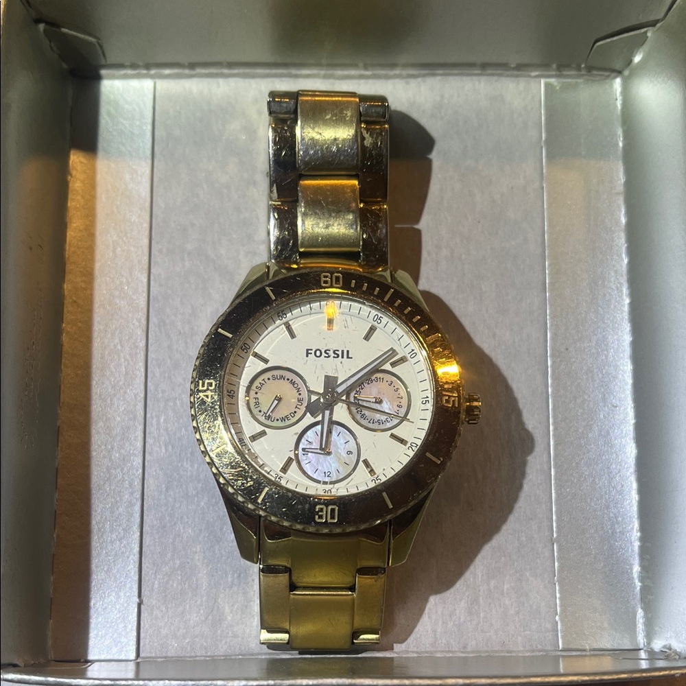 Fossil Gold Watch with Cream Dial